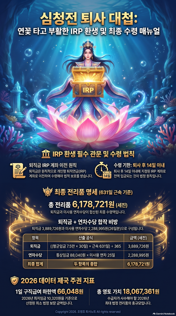 조영조 퇴사노트 심청전 퇴사대첩 IRP 계좌 수령방법 인포그래픽 저작권 등록 제C-2026-045192호